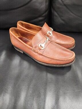 Allen Edmonds "AREZZO" Pebbled Leather Italian Horsebit Loafers 10.5 D 55105